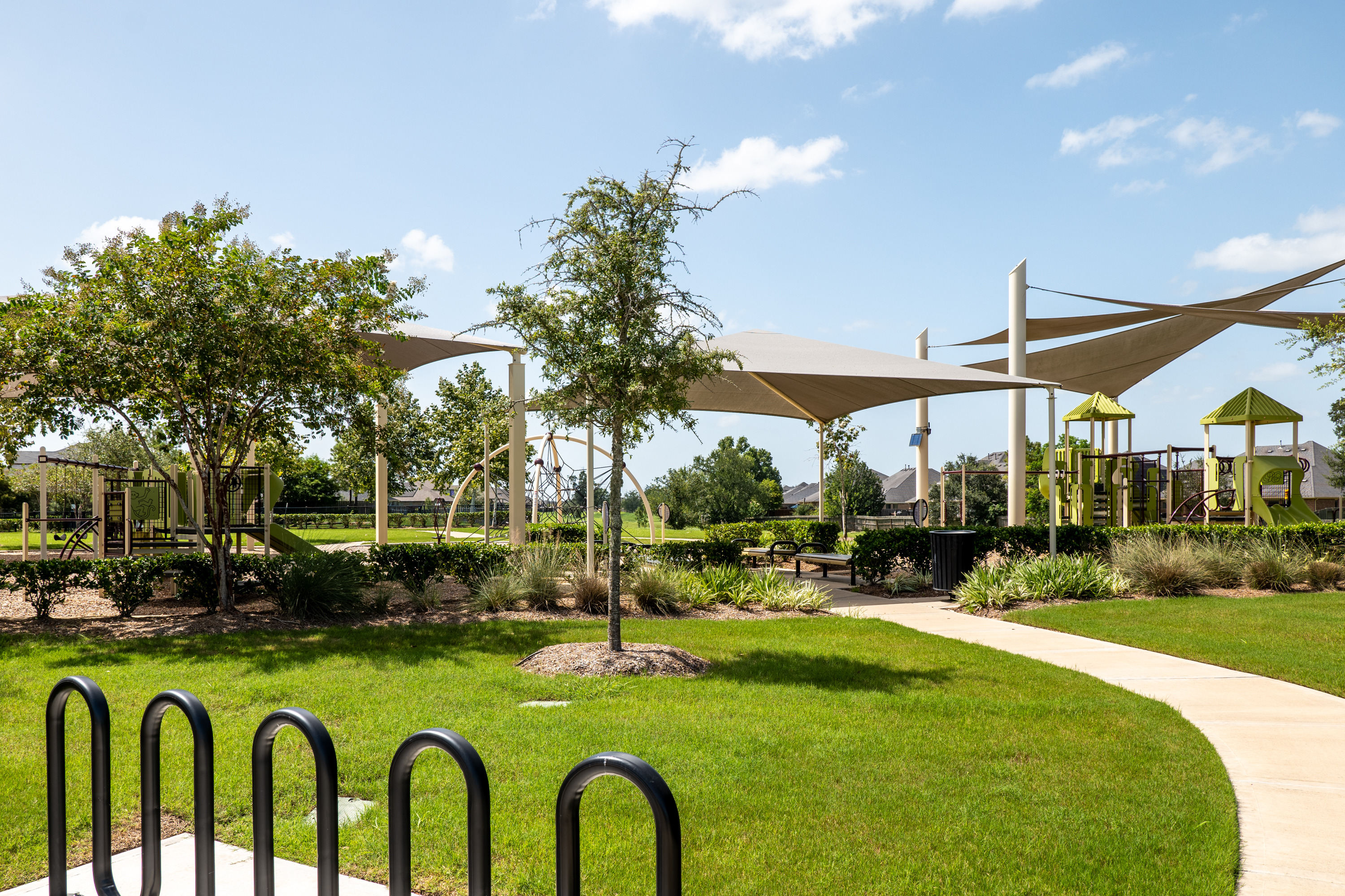 Japonica Park features multiple covered playgrounds.